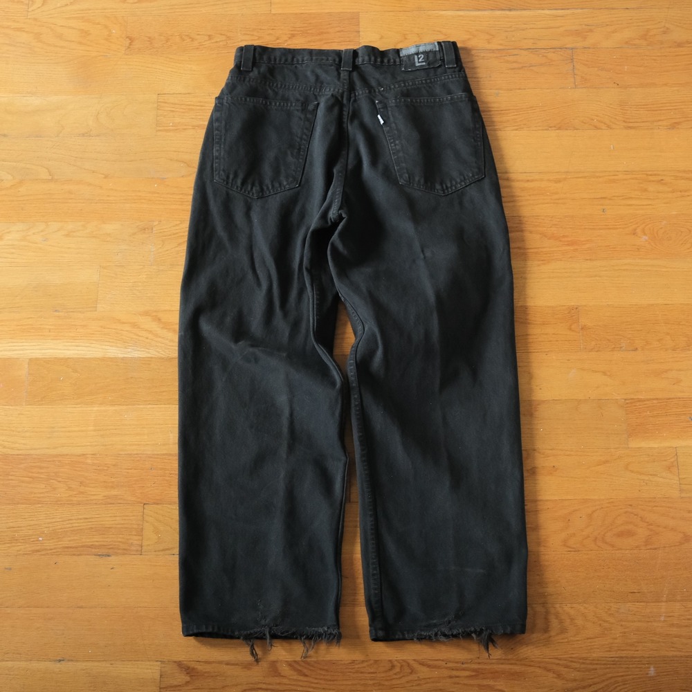 Levis Baggy Fit Jeans Mens Black Raw Hem Vintage Y2K 33x30 Streetwear Skater - Picture 11 of 12